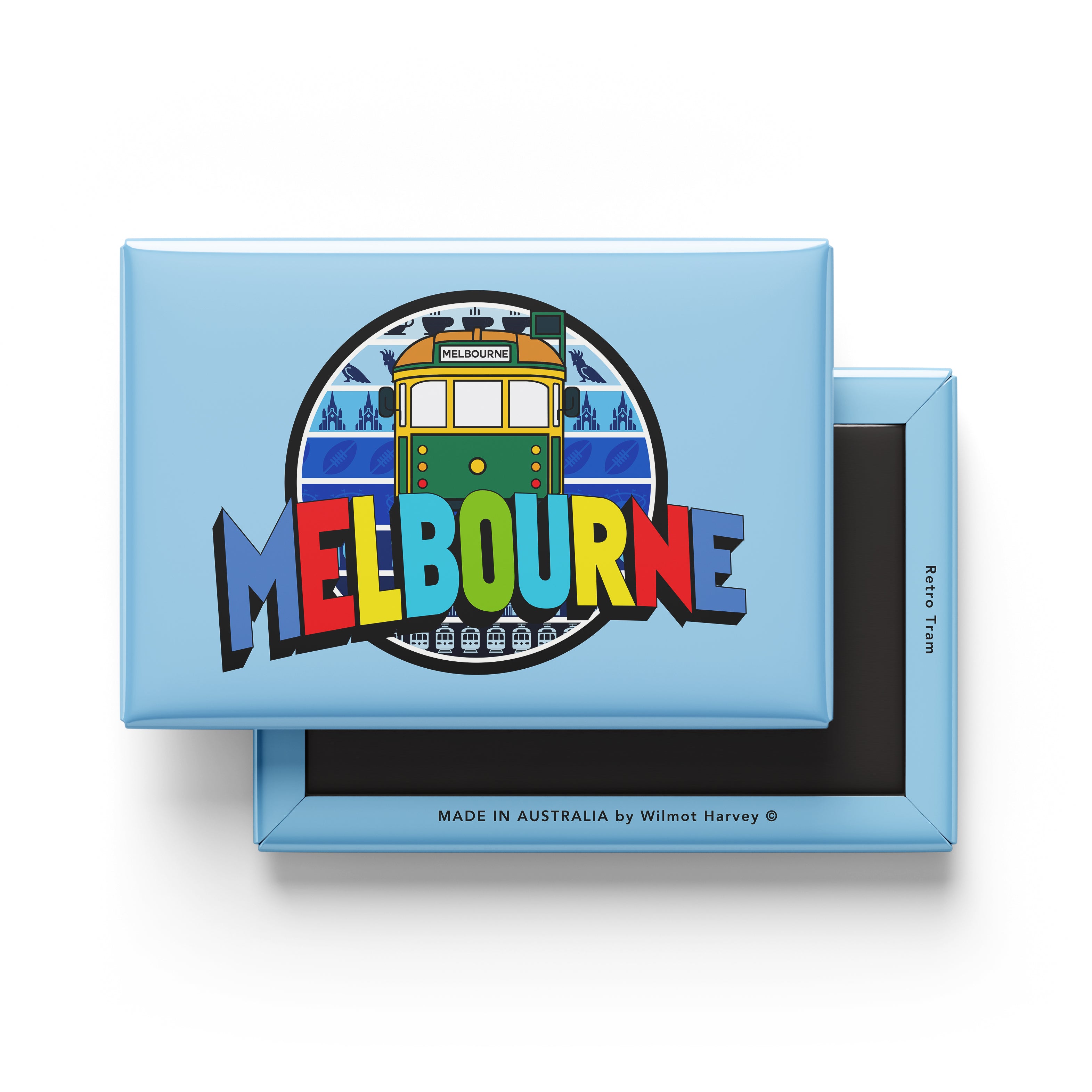 Tin Fridge Magnet - Melbourne Retro Tram