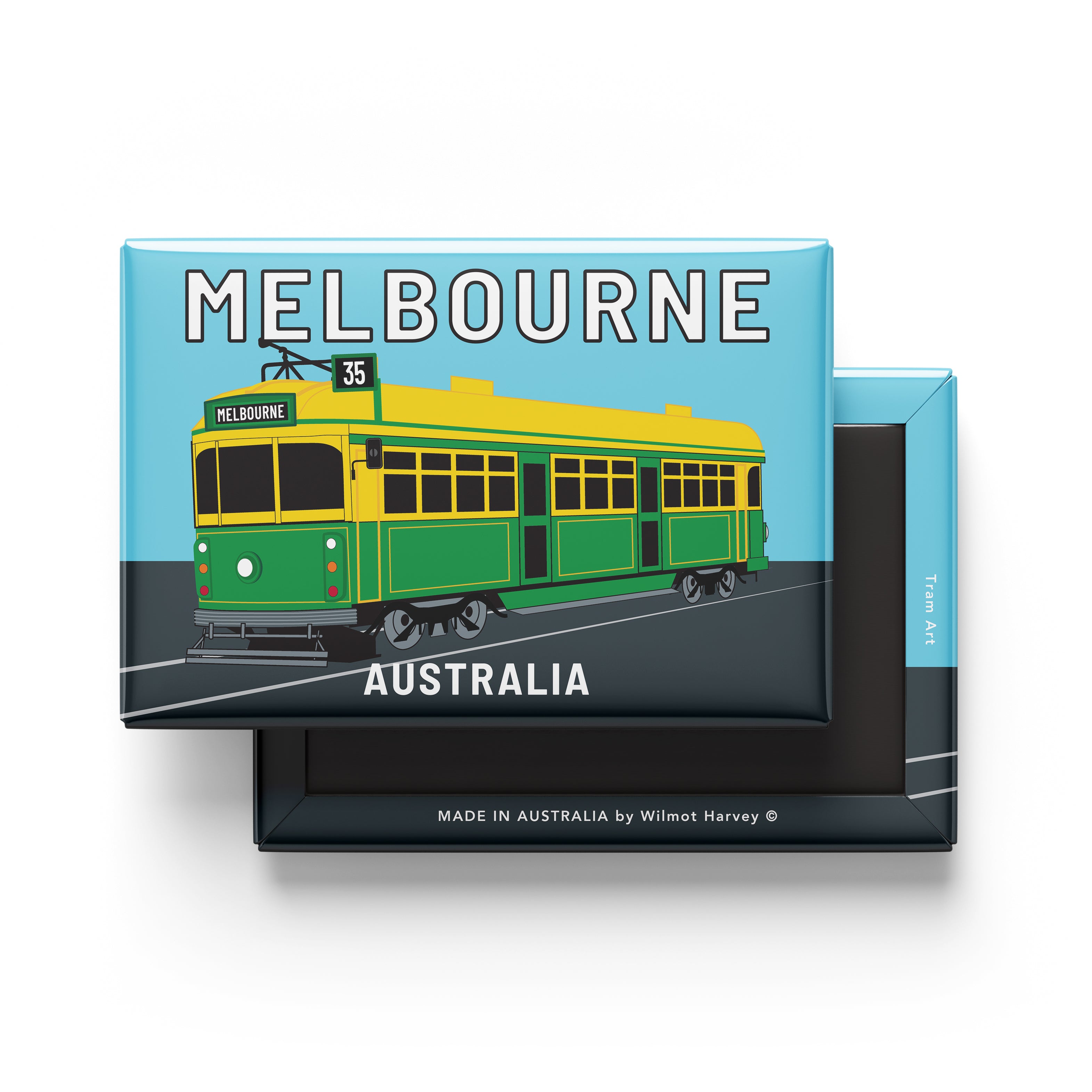 Tin Fridge Magnet - Melbourne Tram Art