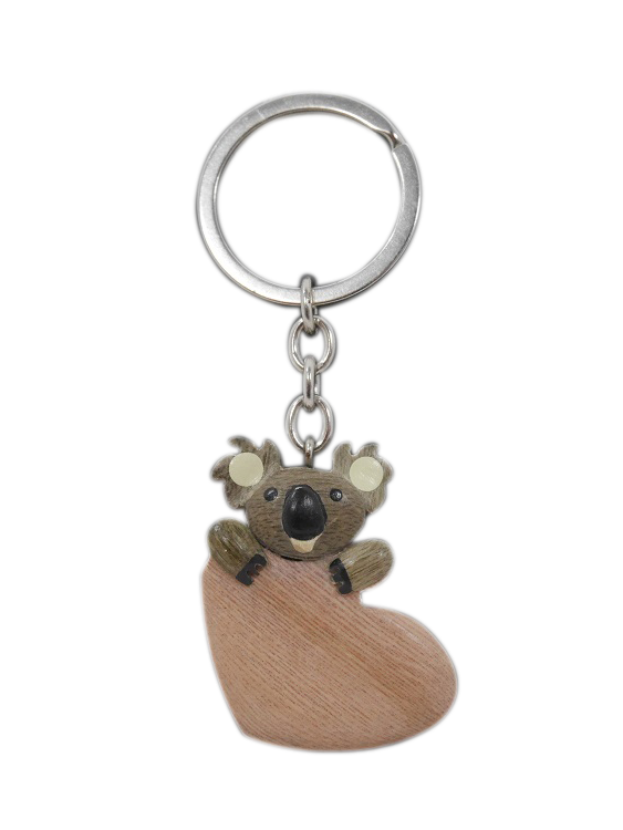 Timber Keyring - Koala Head Heart - Wilmot Harvey