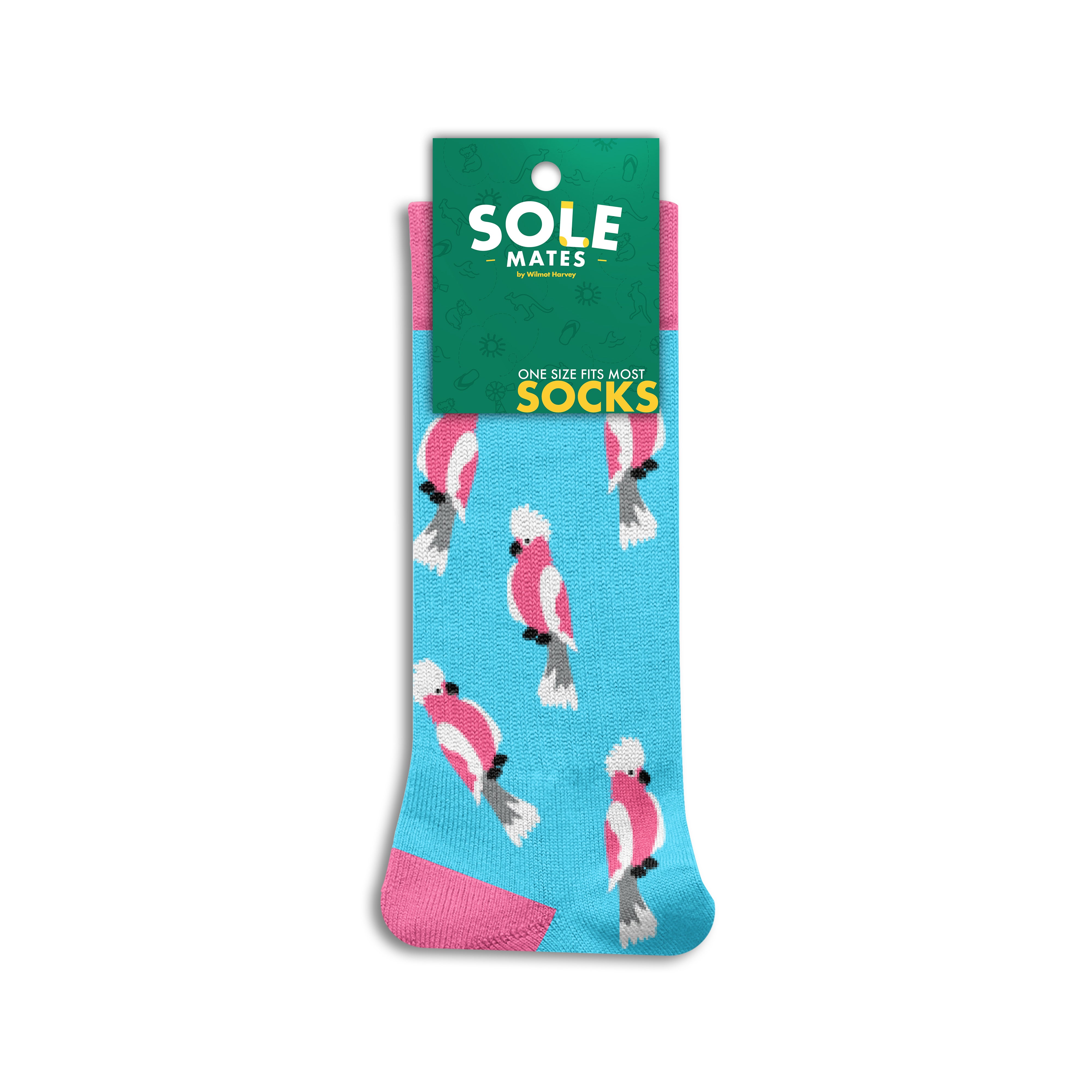 Sole Mates Socks - Galah Blue - Wilmot Harvey