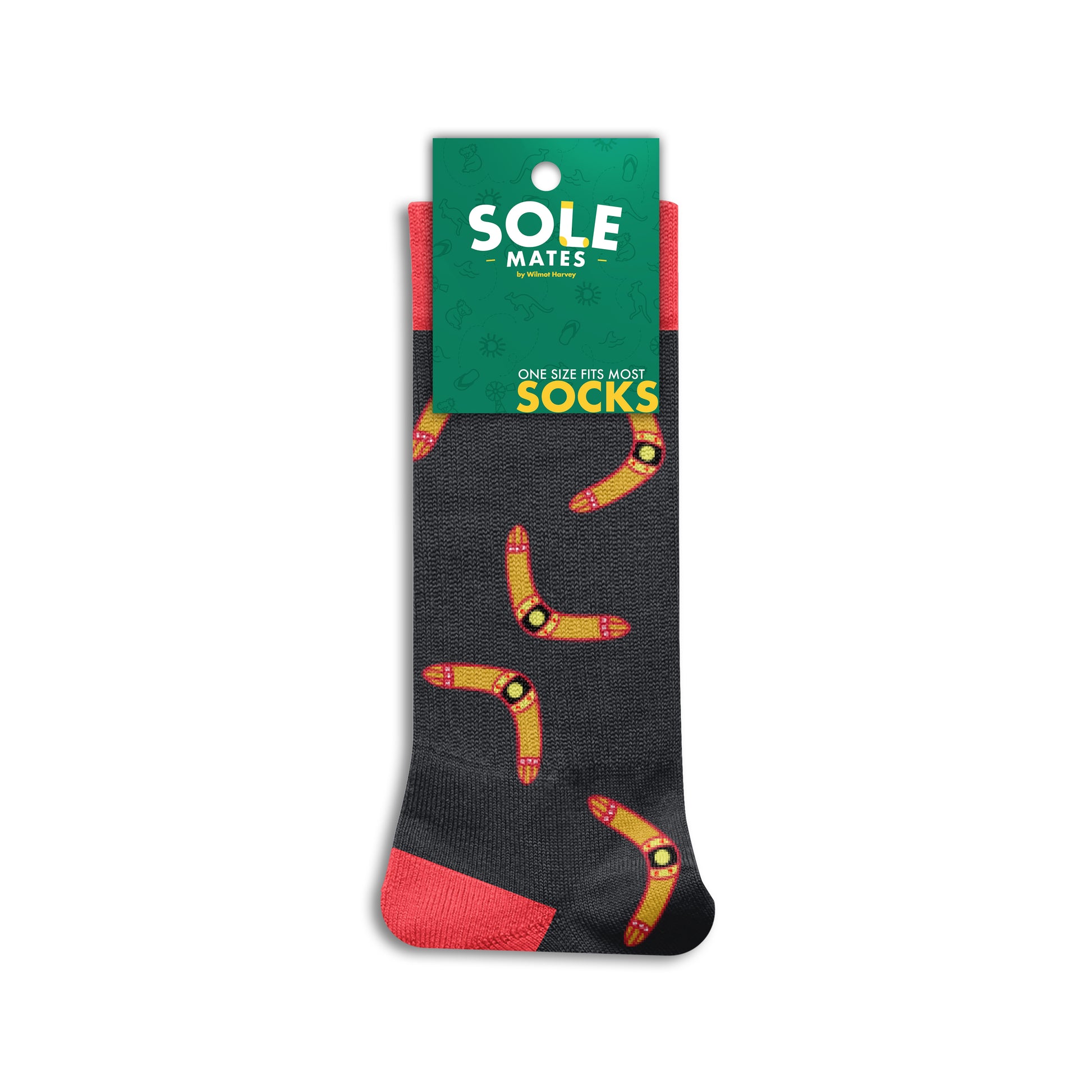 Sole Mates Socks - Boomerang Black - Wilmot Harvey