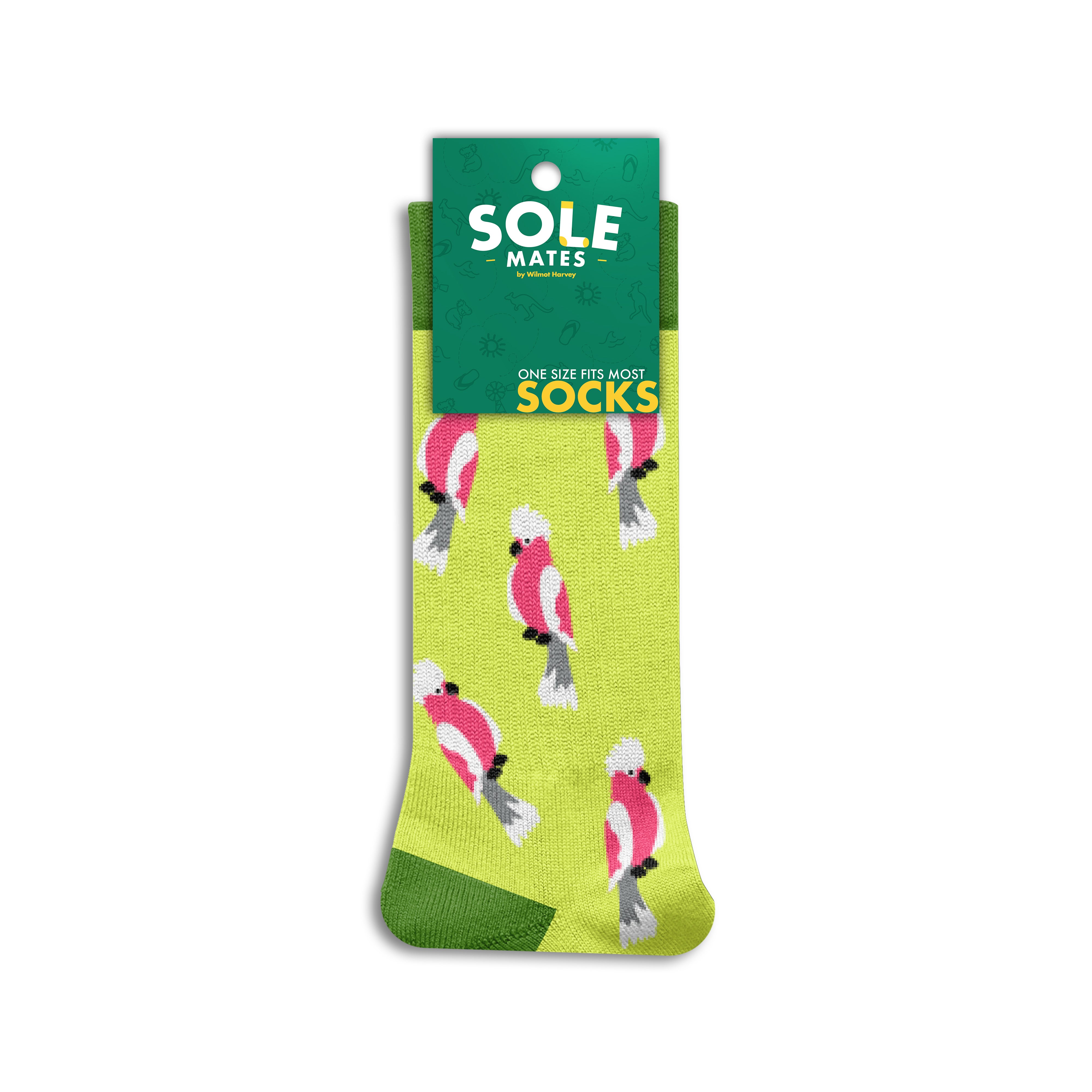 Sole Mates Socks - Galah Green - Wilmot Harvey