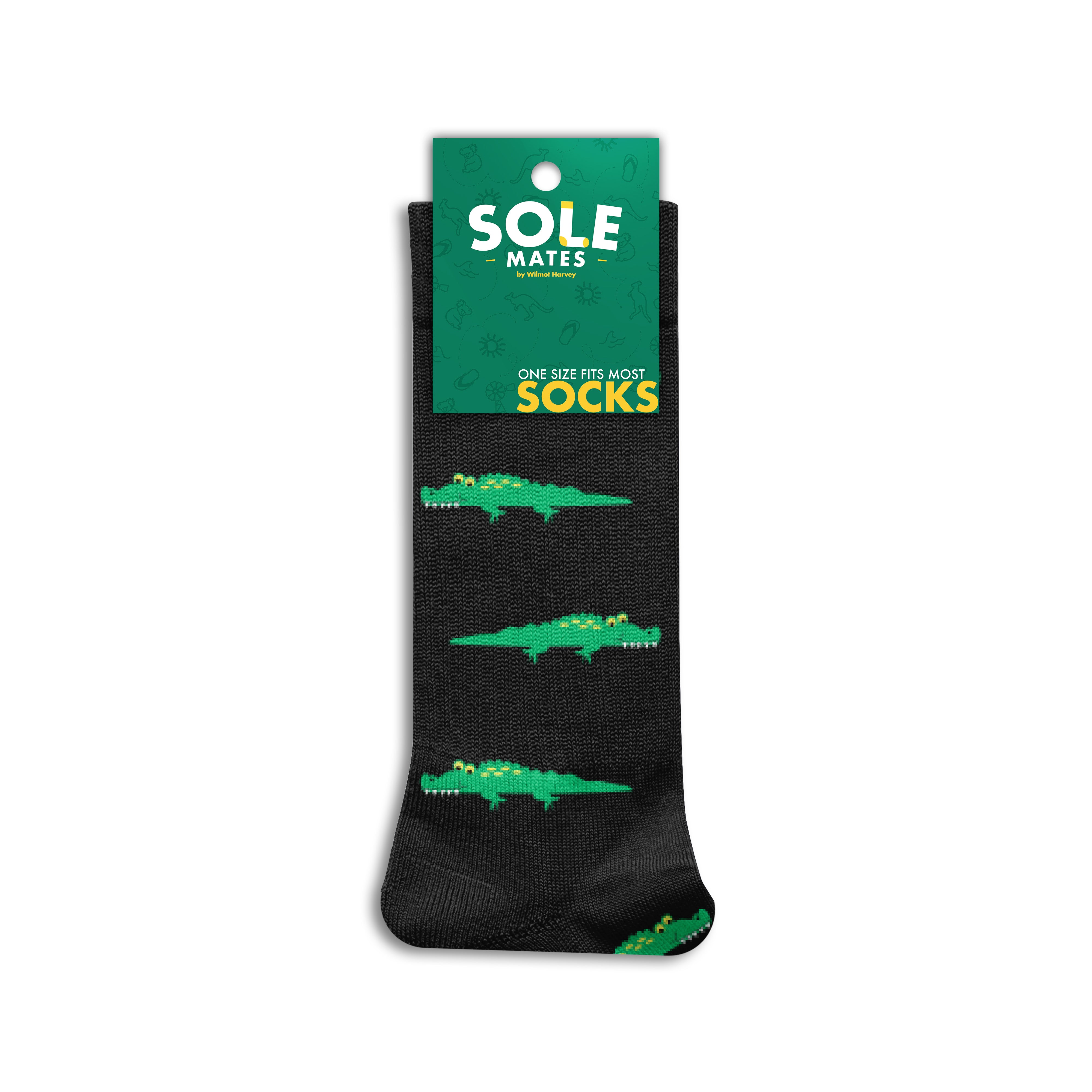 Sole Mates Socks - Crocodile Black - Wilmot Harvey