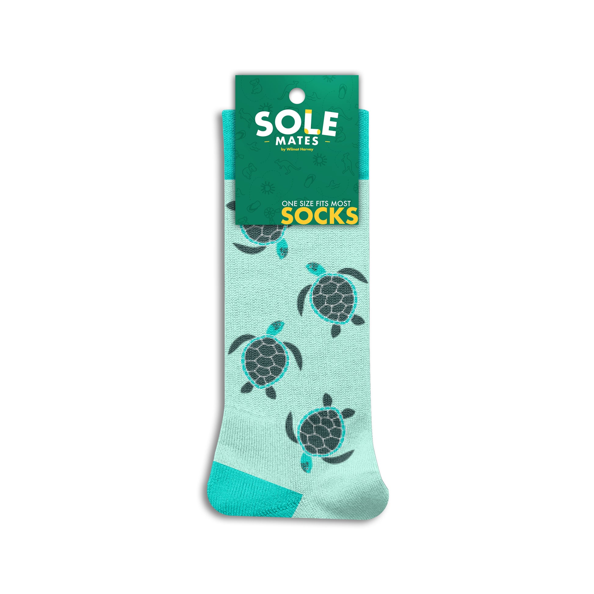 Sole Mates Socks - Turtle Aqua - Wilmot Harvey