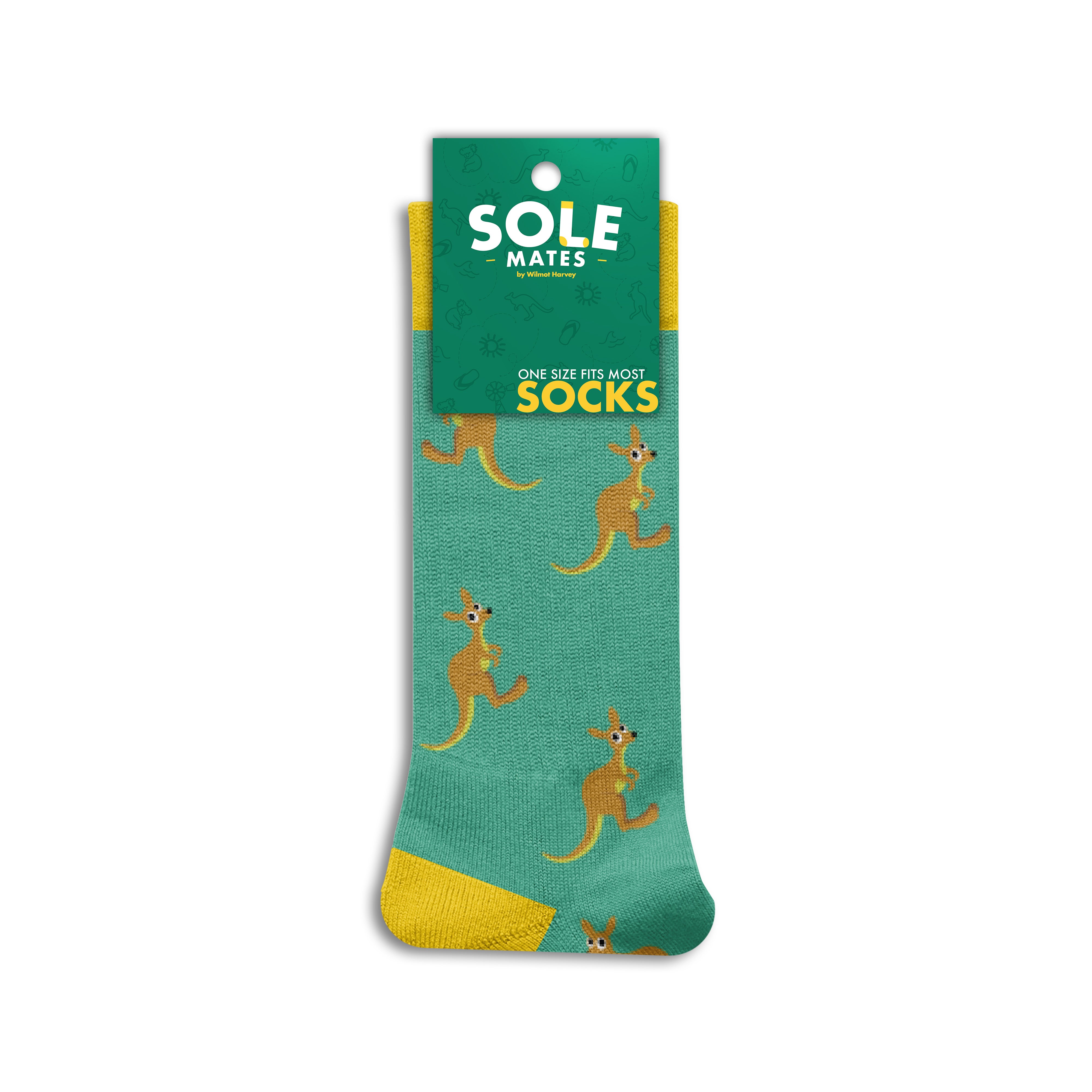 Sole Mates Socks - Kangaroo Green - Wilmot Harvey