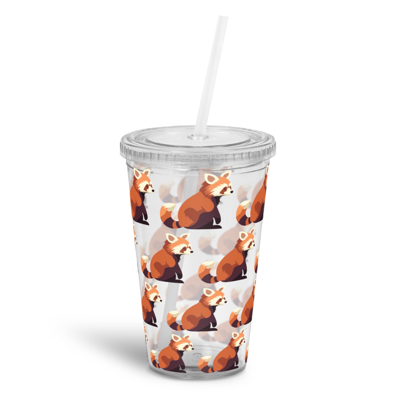Reusable Cup and Straw - Red Panda