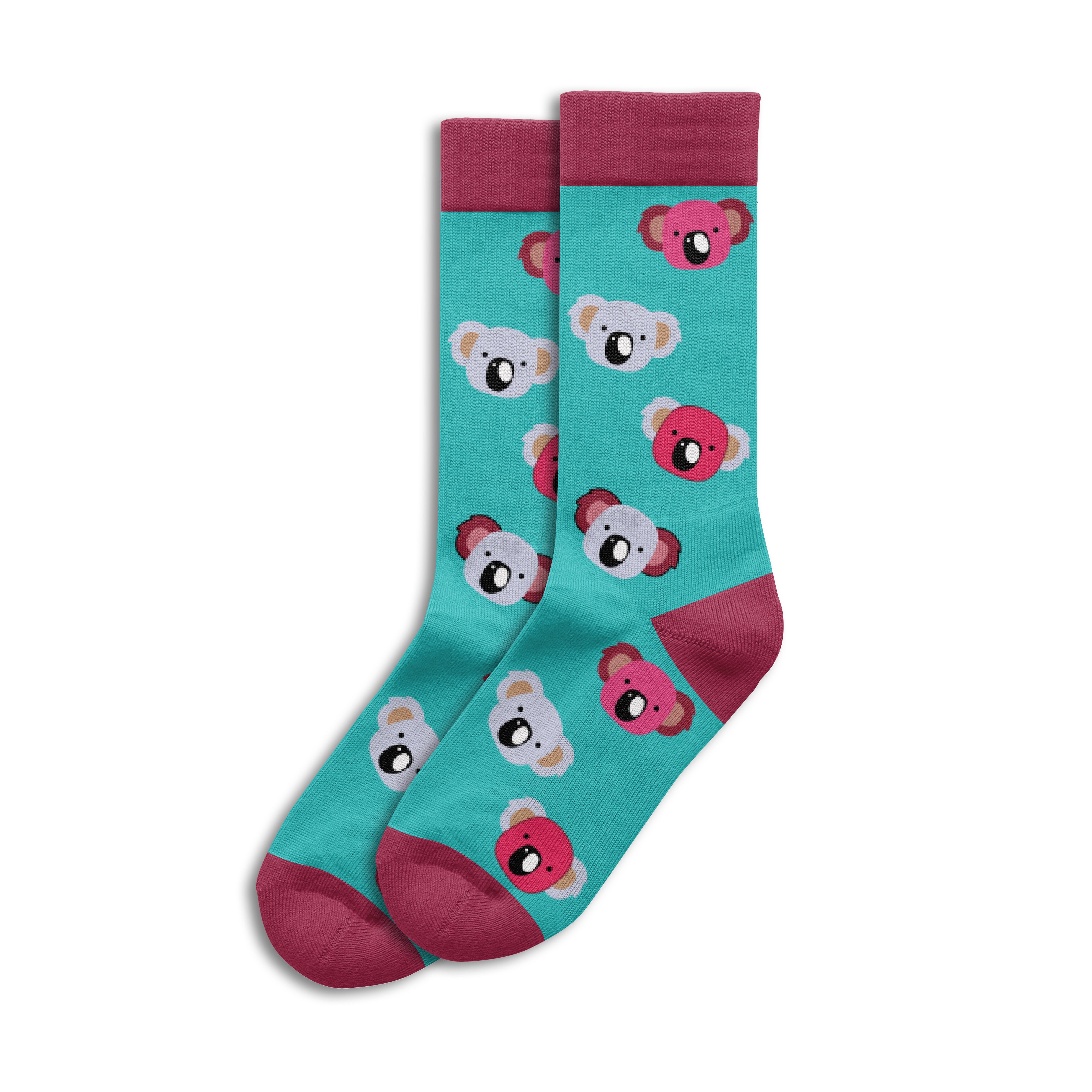 Sole Mates Socks - Koala Head Turquoise - Wilmot Harvey