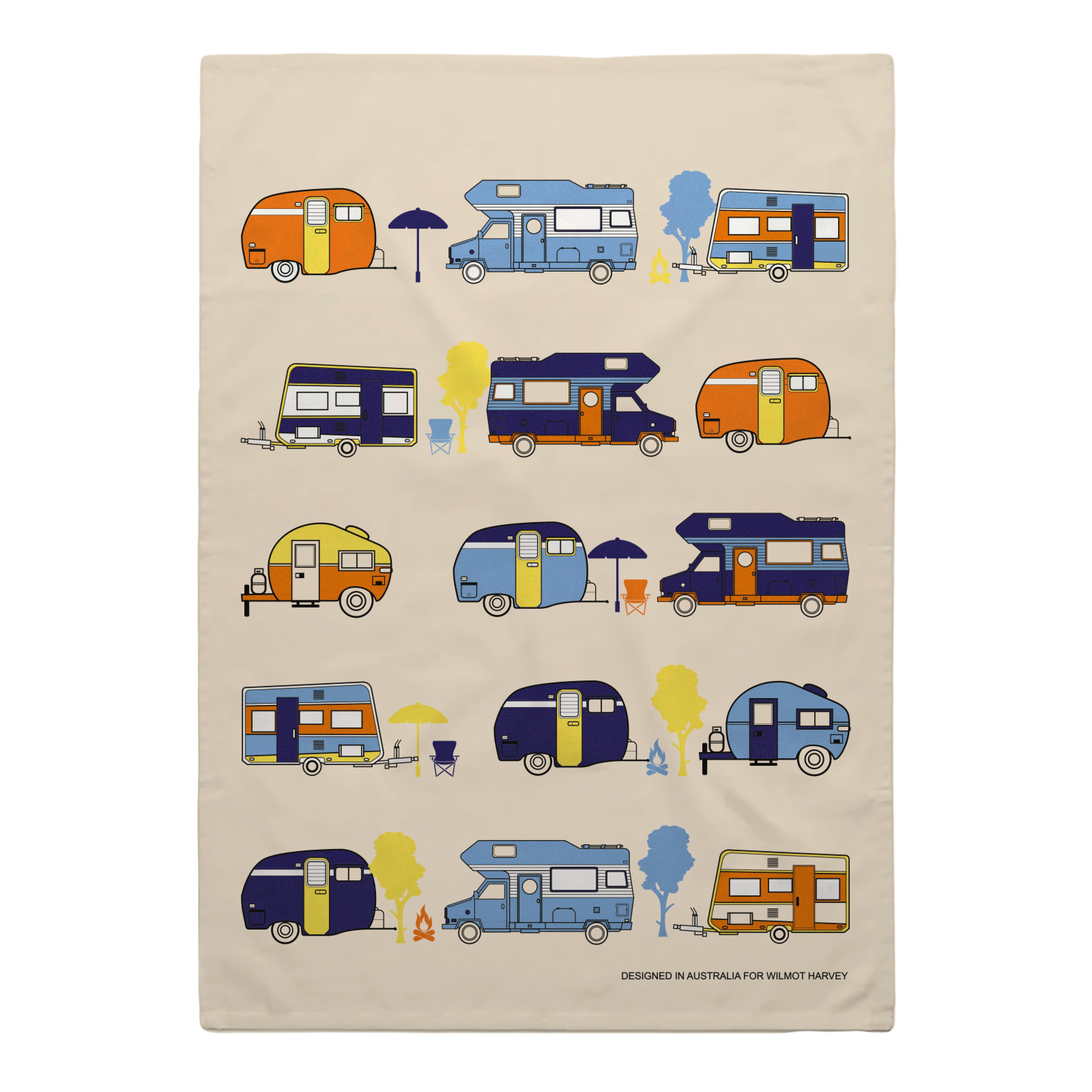 Tea Towel - Caravans