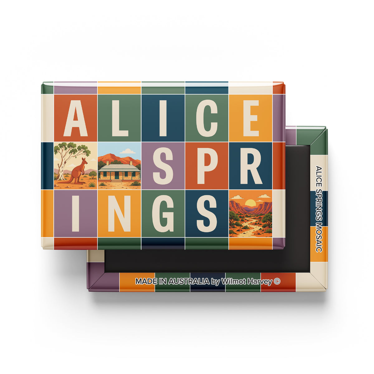 Tin Fridge Magnet - Alice Springs Mosaic (Australian Made)