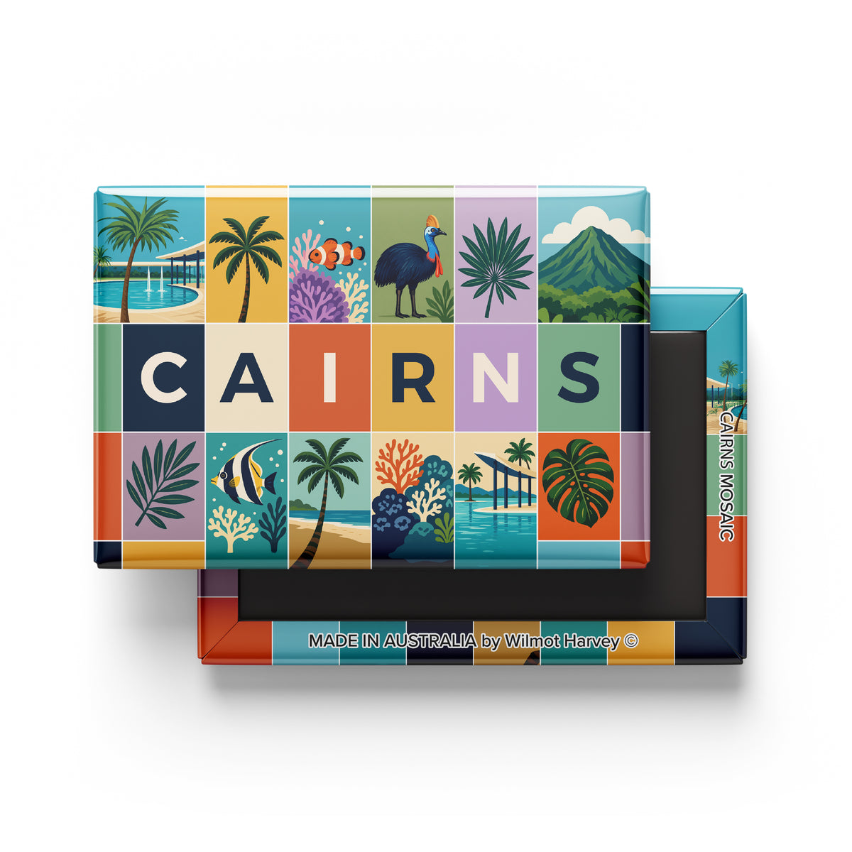 Tin Fridge Magnet - Cairns Mosaic (Australian Made)