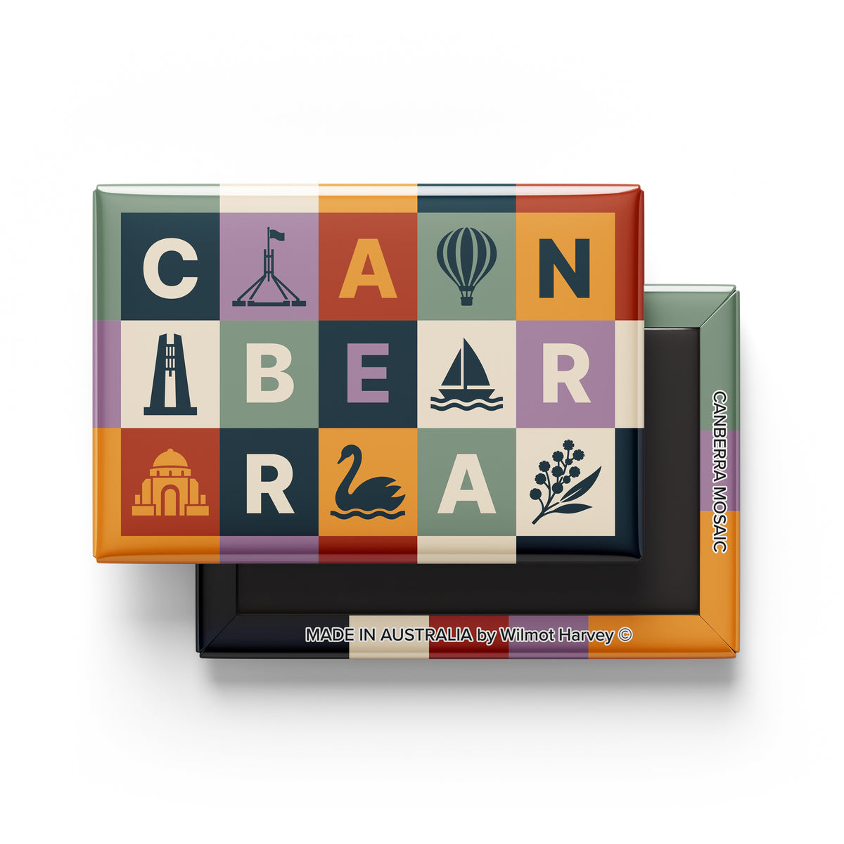Tin Fridge Magnet - Canberra Mosaic (Australian Made)