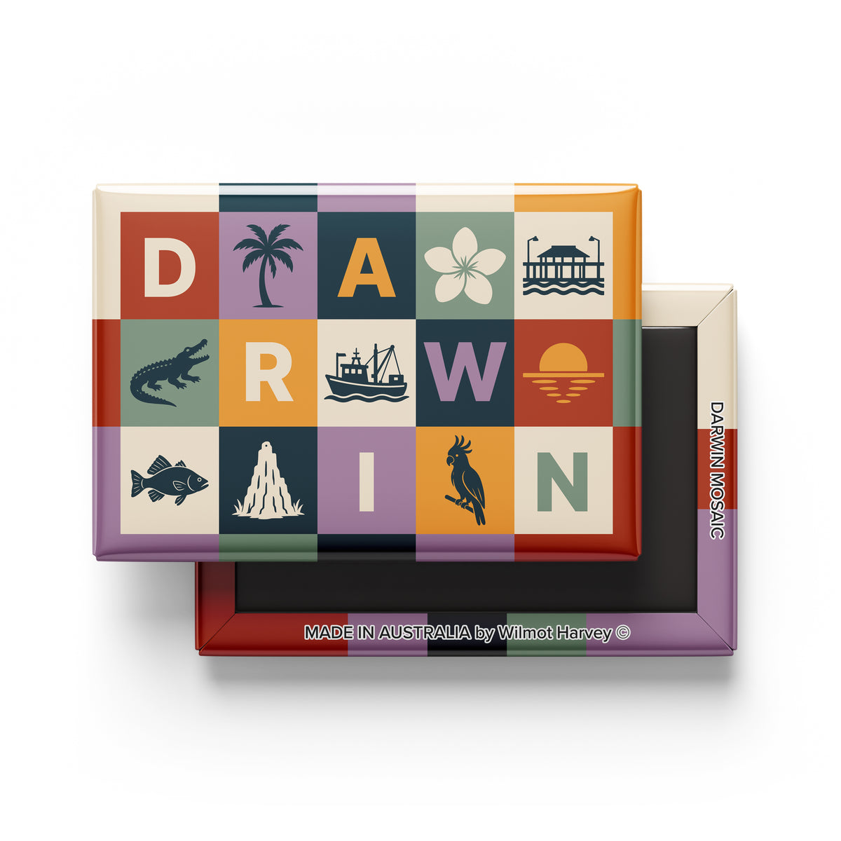 Tin Fridge Magnet - Darwin Mosaic (Australian Made)