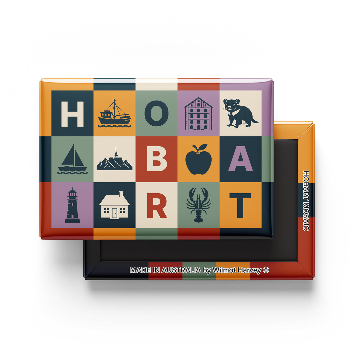 Tin Fridge Magnet - Hobart Mosaic (Australian Made)