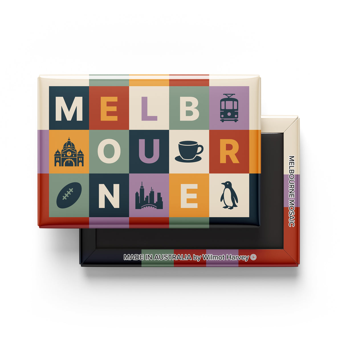 Tin Fridge Magnet - Melbourne Mosaic (Australian Made)