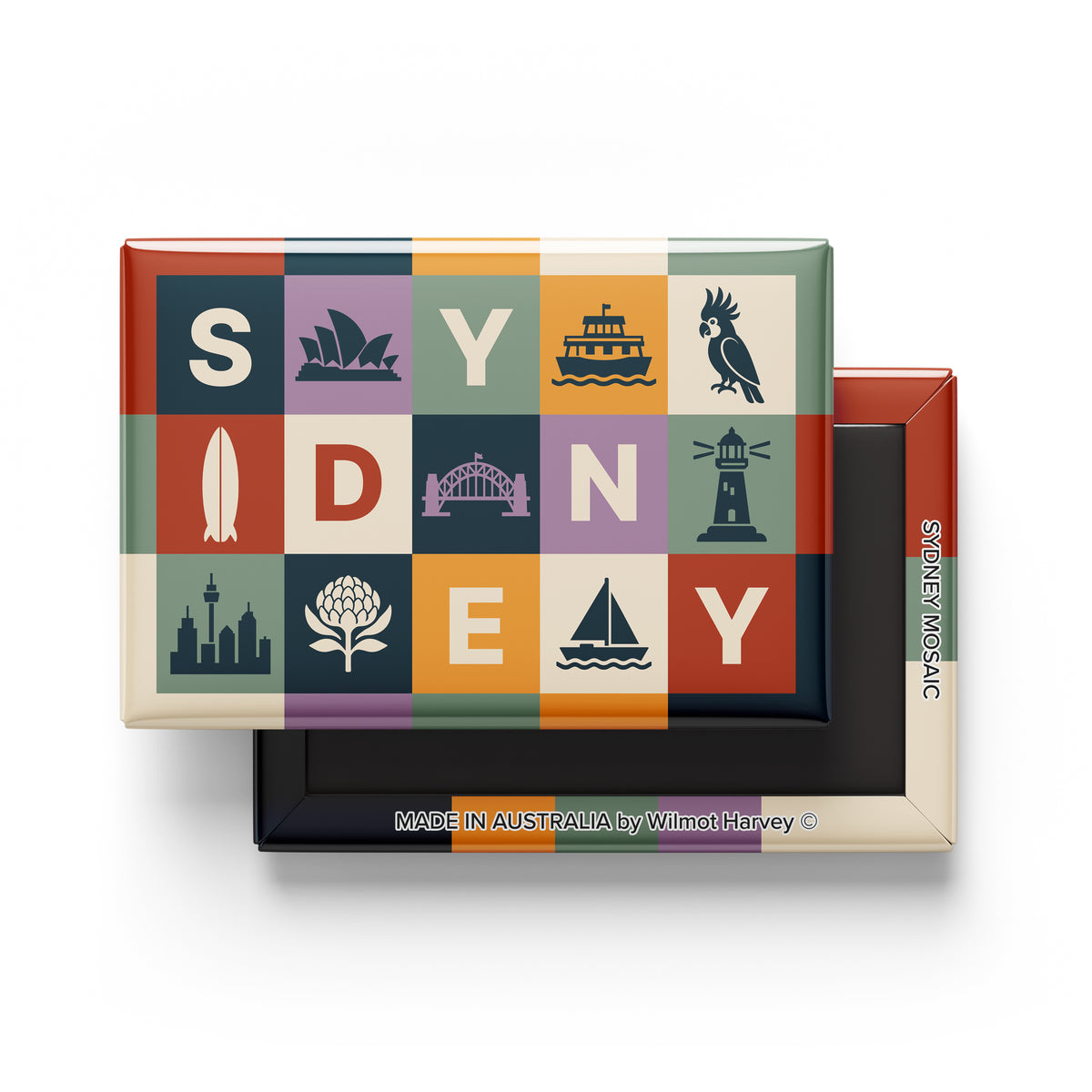 Tin Fridge Magnet - Sydney Mosaic (Australian Made)