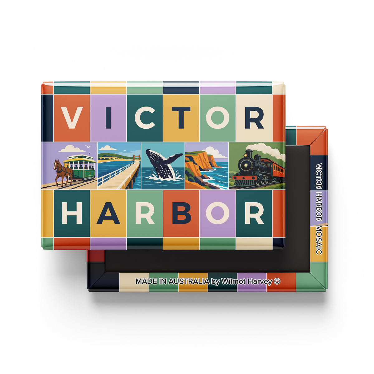 Tin Fridge Magnet - Victor Harbor Mosaic (Australian Made)