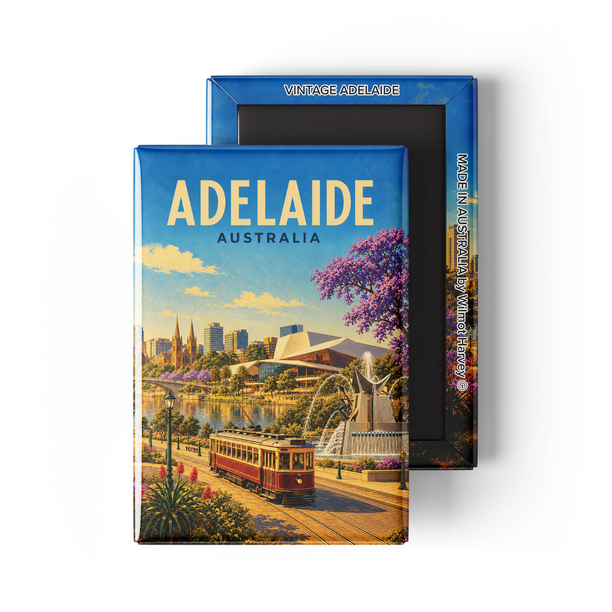 Tin Fridge Magnet - Vintage Adelaide (Australian Made)
