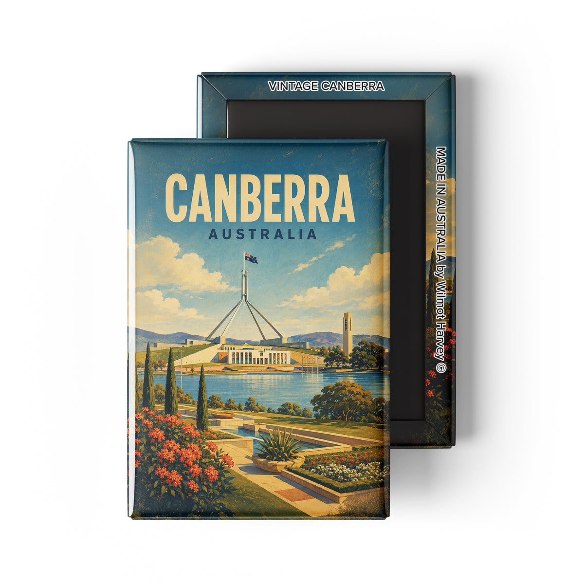 Tin Fridge Magnet - Vintage Canberra (Australian Made)
