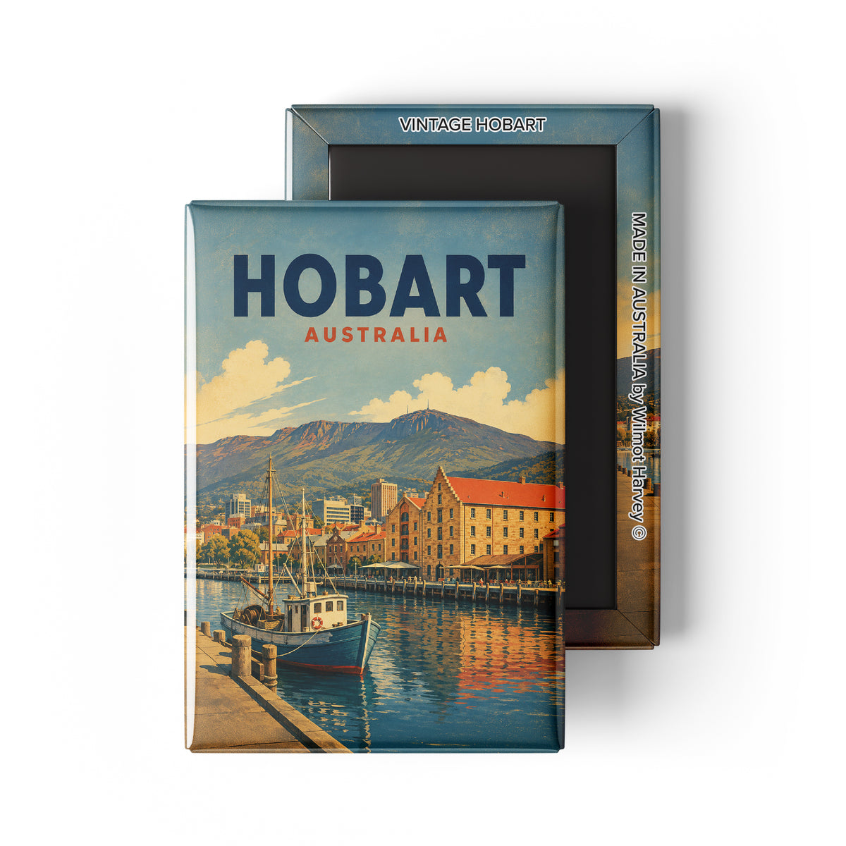 Tin Fridge Magnet - Vintage Hobart (Australian Made)