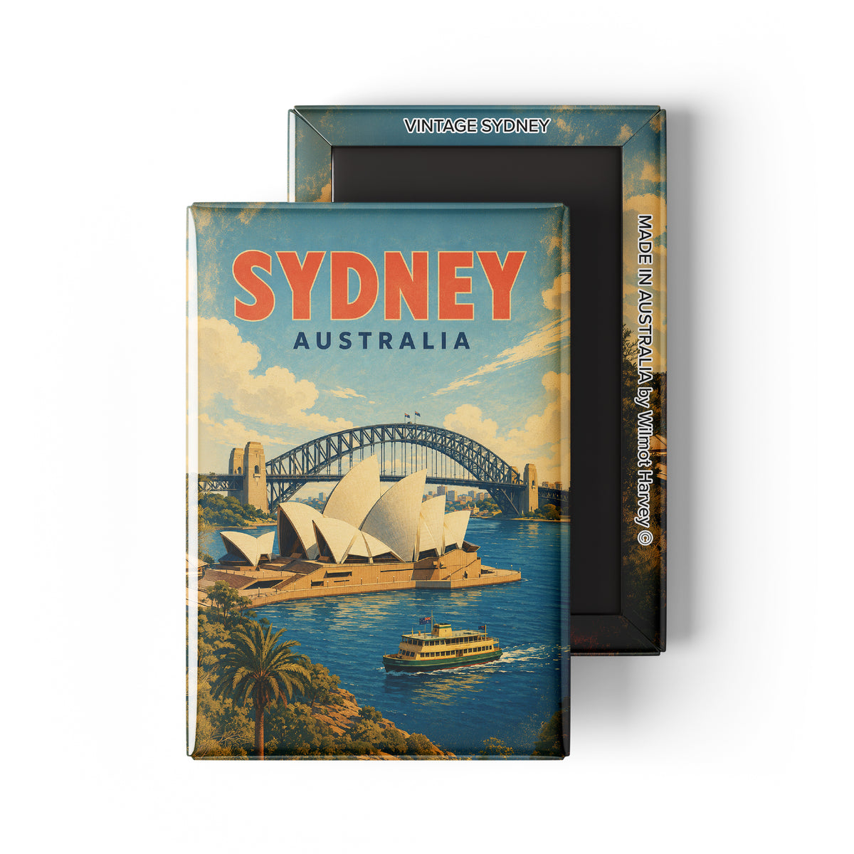 Tin Fridge Magnet - Vintage Sydney (Australian Made)