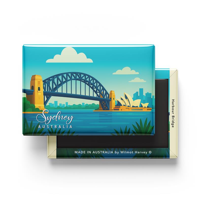 Tin Fridge Magnet - Sydney Harbour Illustration