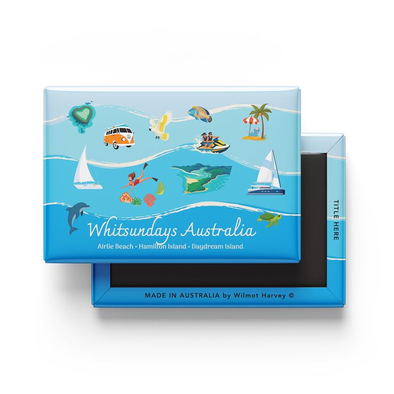 Tin Fridge Magnet - Whitsundays Icons