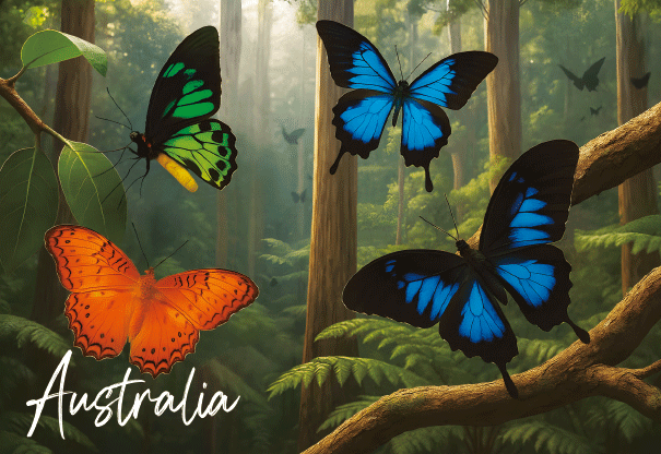 3D Postcard - Butterflies