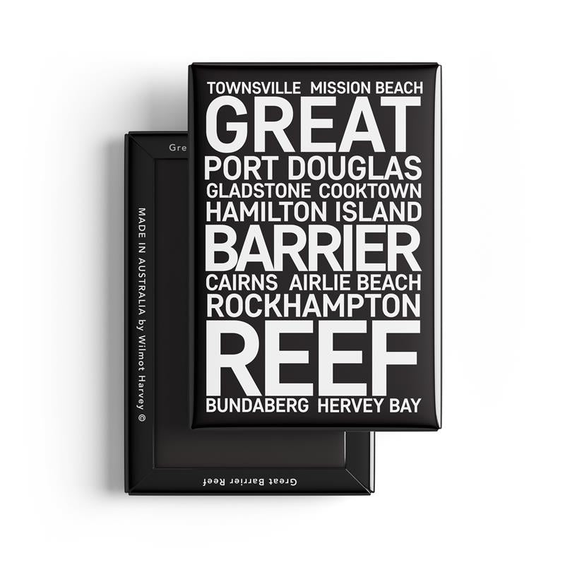 Tin Fridge Magnet - Great Barrier Reef Town Names
