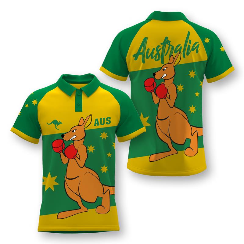 Sublimated Polo Shirt - Boxing Kangaroo