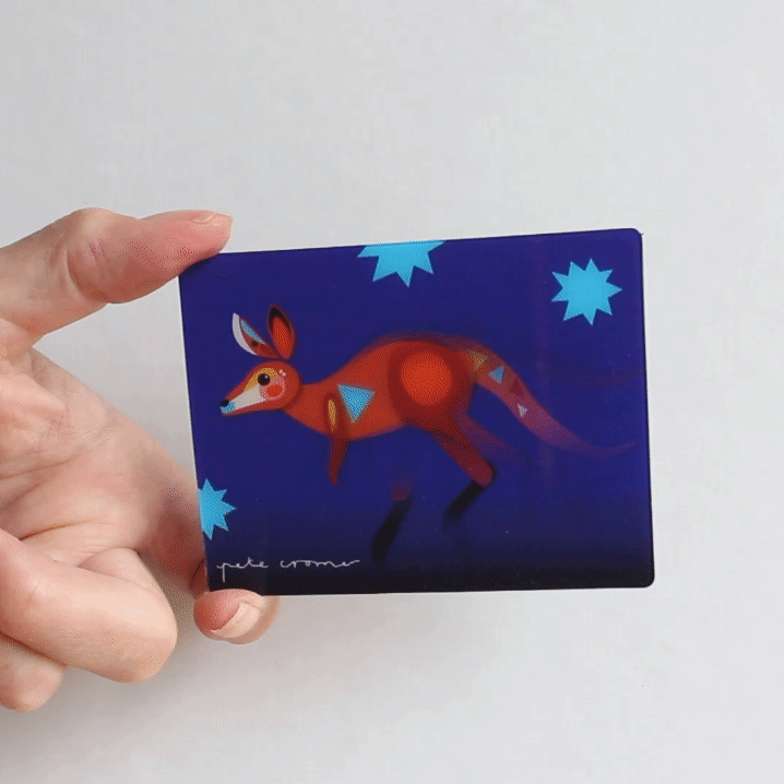 Pete Cromer 3D Postcard - Kangaroo - Wilmot Harvey