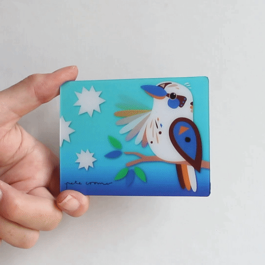 Pete Cromer 3D Postcard - Kookaburra - Wilmot Harvey