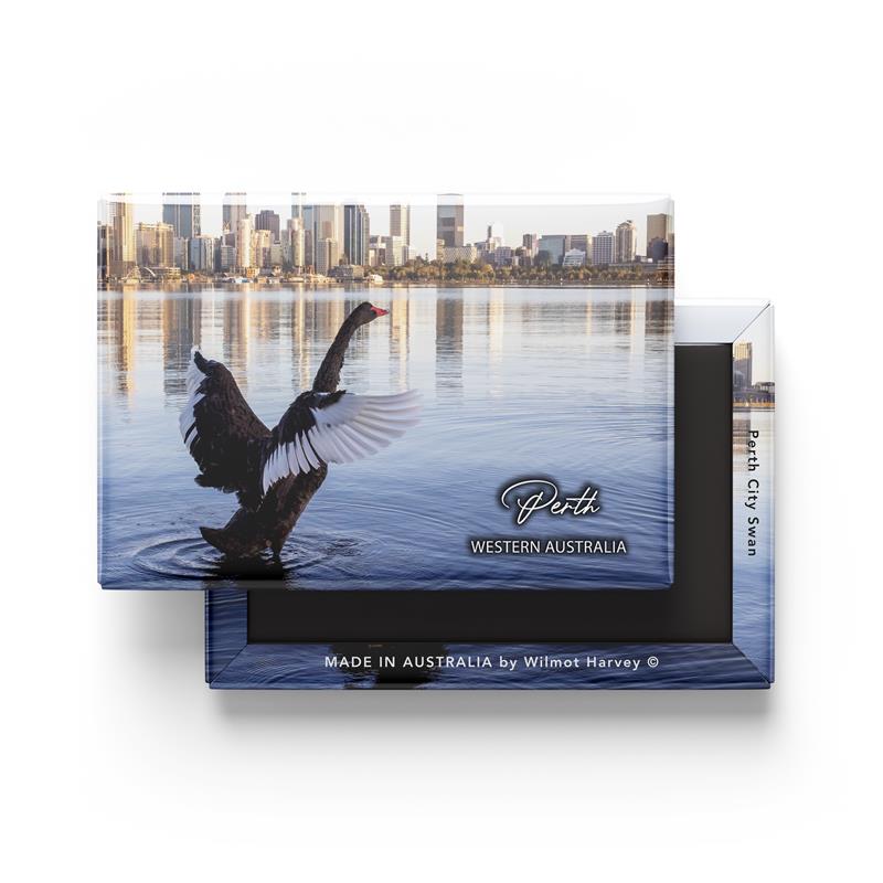 Tin Fridge Magnet - Perth City Swan