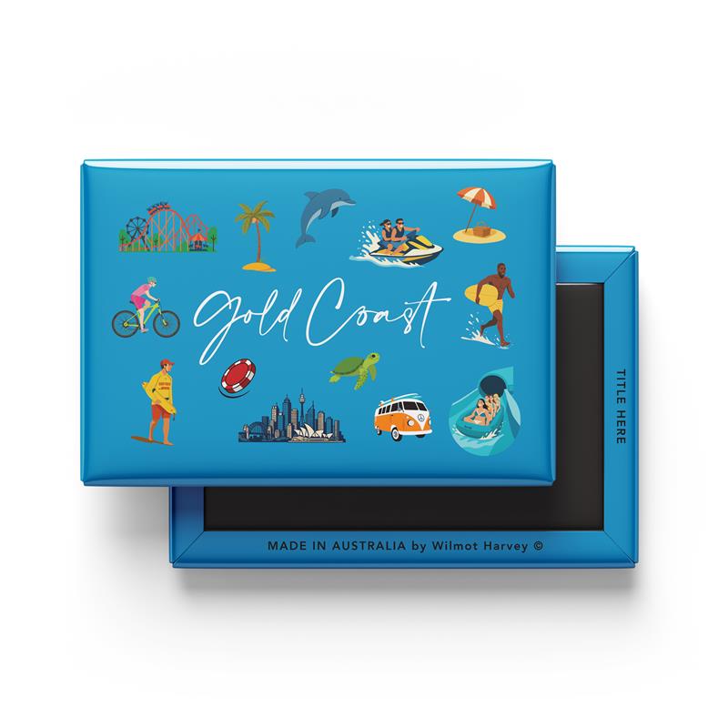 Tin Fridge Magnet - Gold Coast Icons