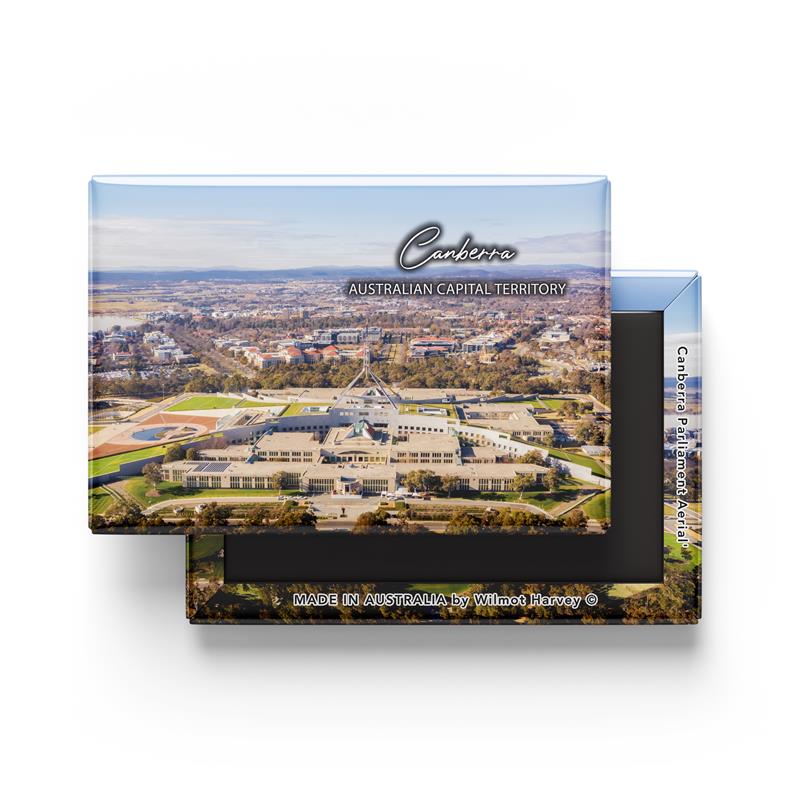 Tin Fridge Magnet - Canberra Parliament Aerial