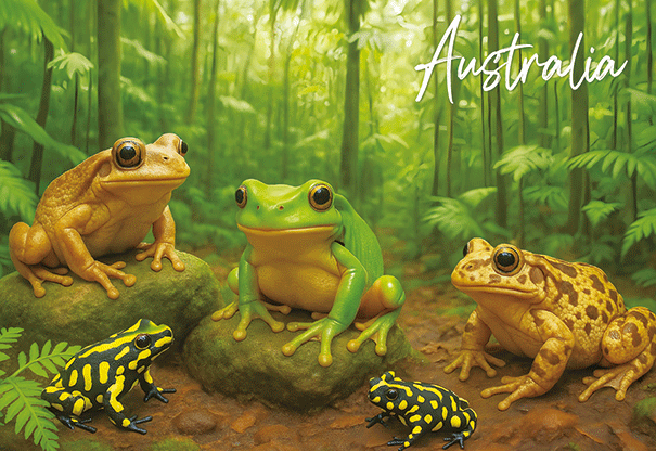 3D Postcard - Frogs