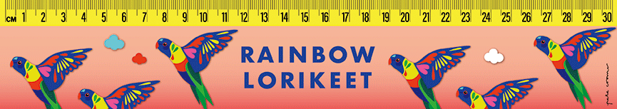 Pete Cromer 3D Ruler - Rainbow Lorikeet