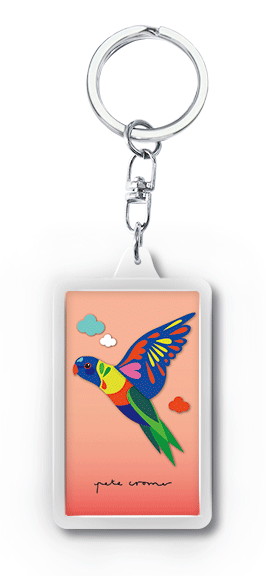 Pete Cromer 3D Keyring - Rainbow Lorikeet - Wilmot Harvey