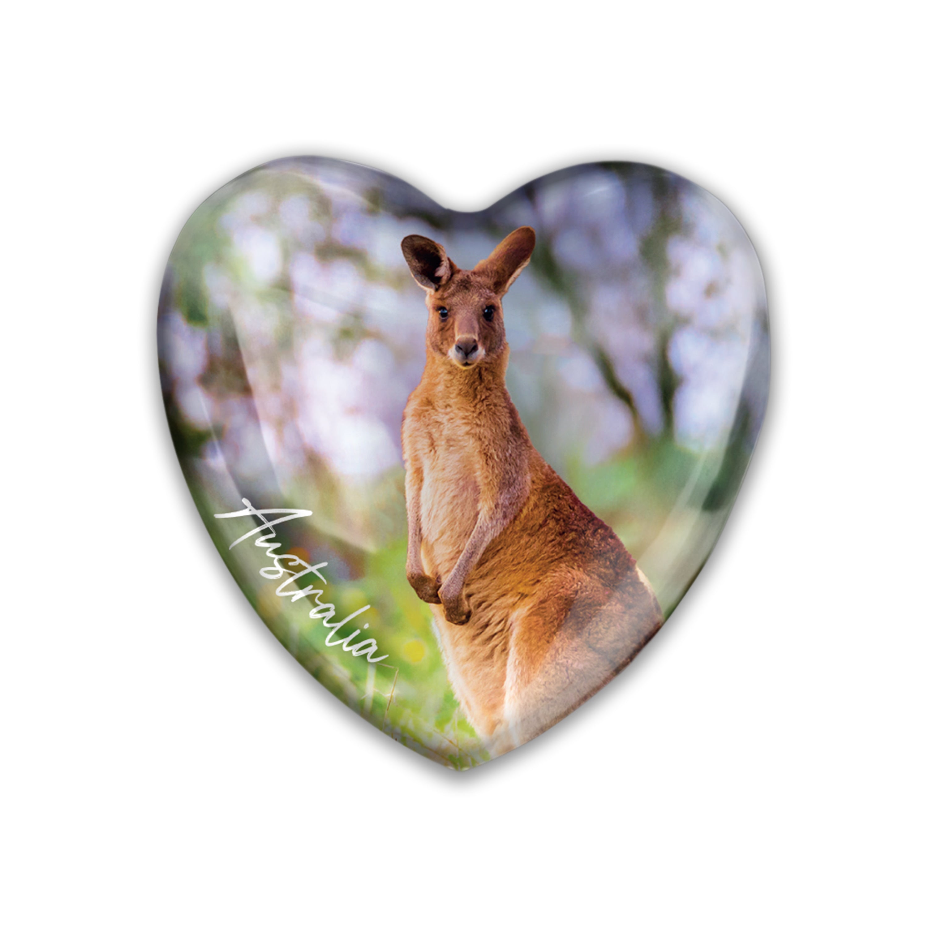 Acrylic Magnet - Kangaroo Standing Heart