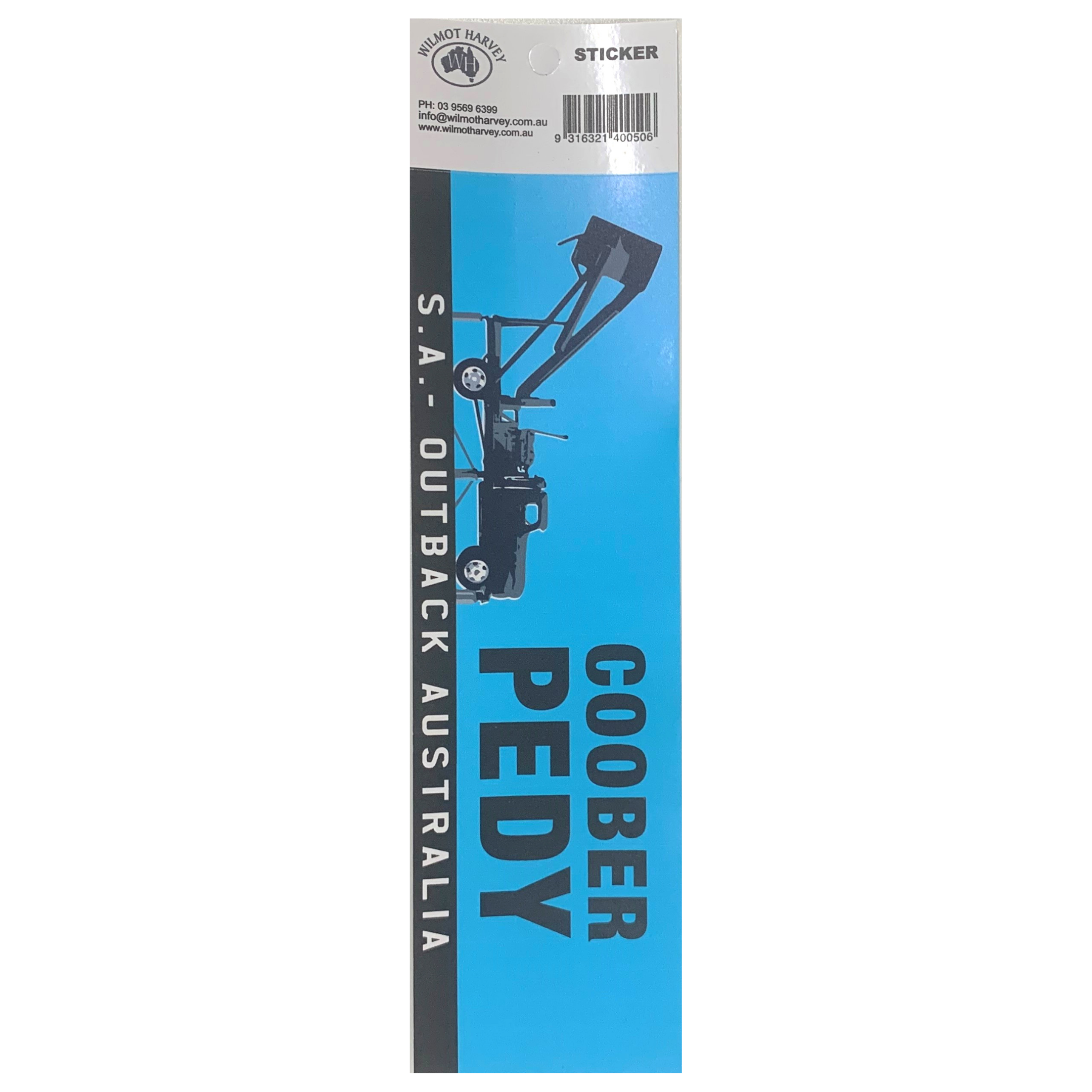 Sticker - Coober Pedy Blower Blue Bumper - Wilmot Harvey