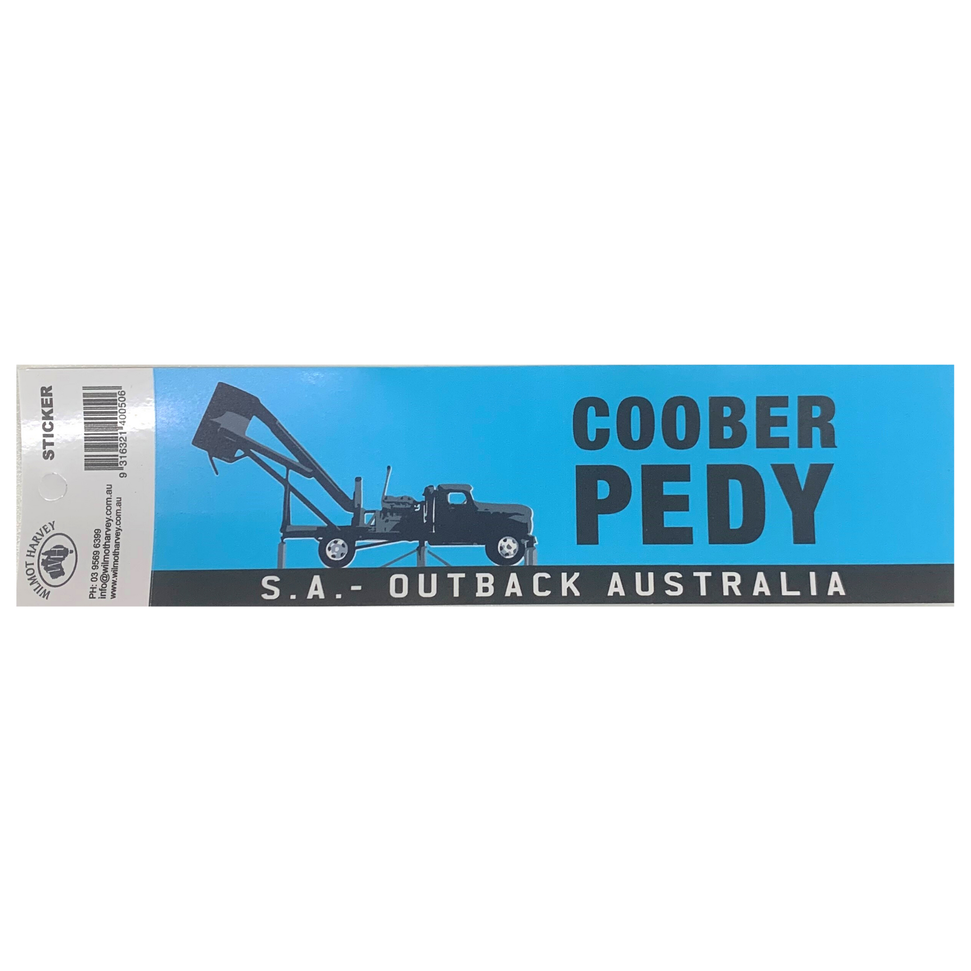 Sticker - Coober Pedy Blower Blue Bumper - Wilmot Harvey