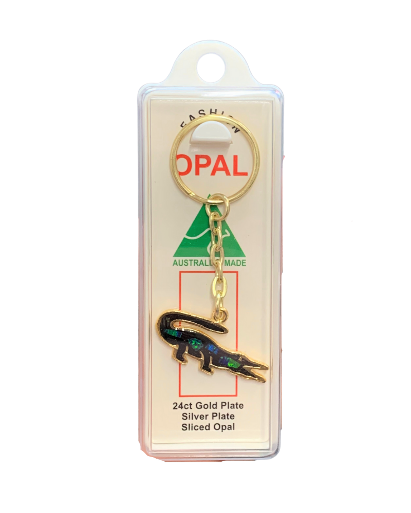 Sliced Opal Keyring - Crocodile