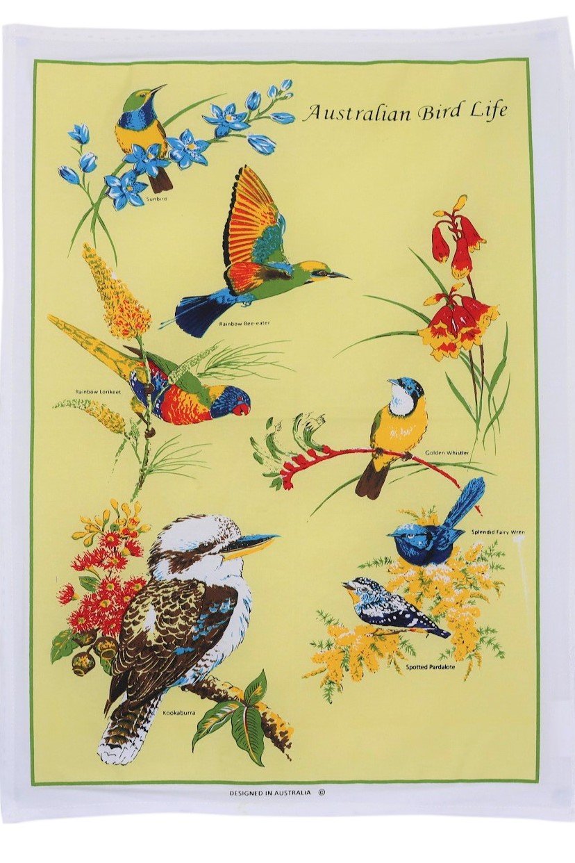Australian Bird Life Tea Towel - Wilmot Harvey Gifts & Souvenirs