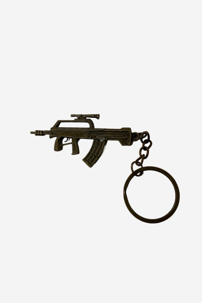 Metal Keyring - Gold Machine Gun - Wilmot Harvey