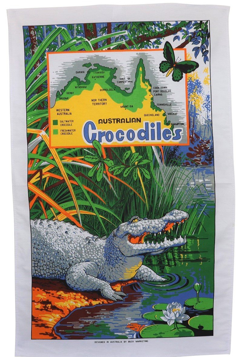 Australian Crocodile Tea Towel - Wilmot Harvey Gifts & Souvenirs