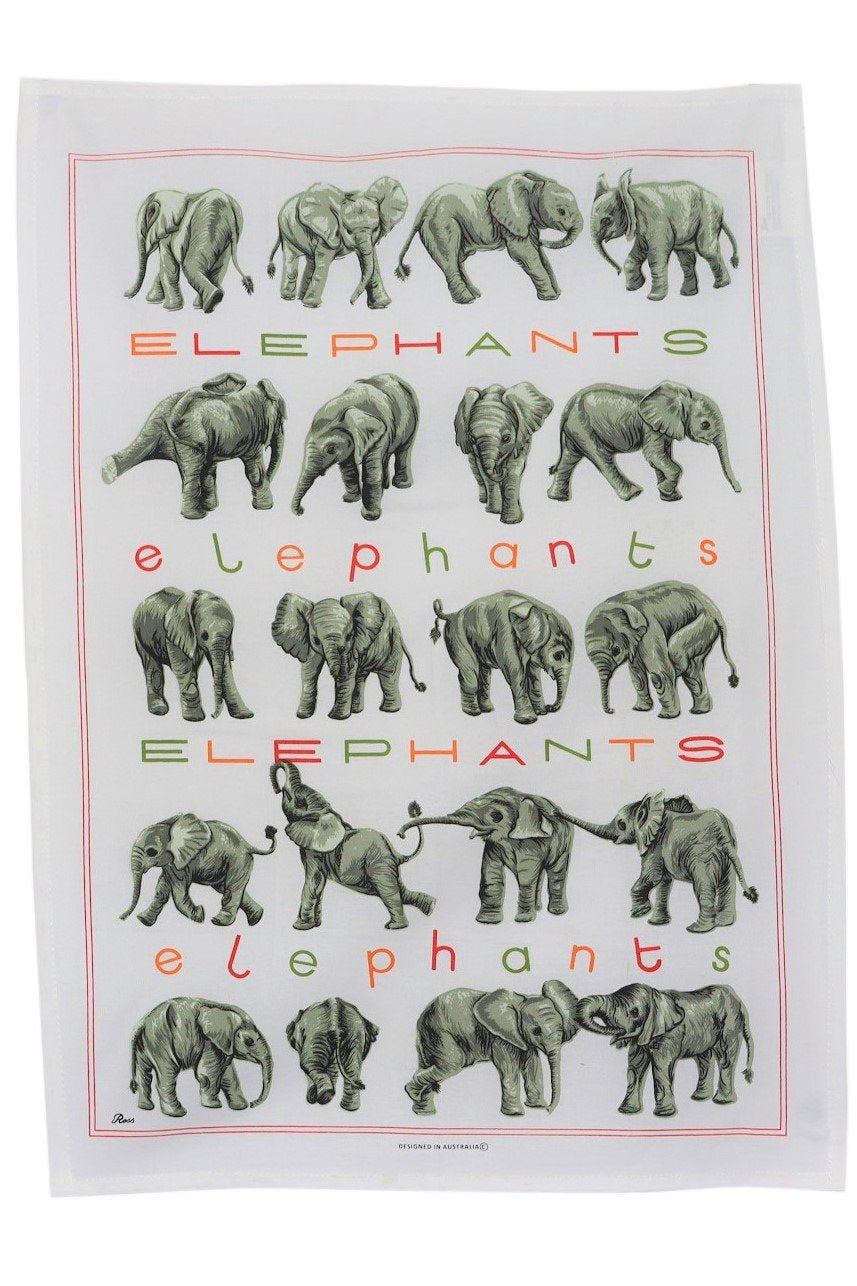 Elephants Tea Towel - Wilmot Harvey Gifts & Souvenirs