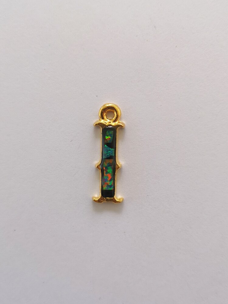 Sliced Opal Pendant - Initials