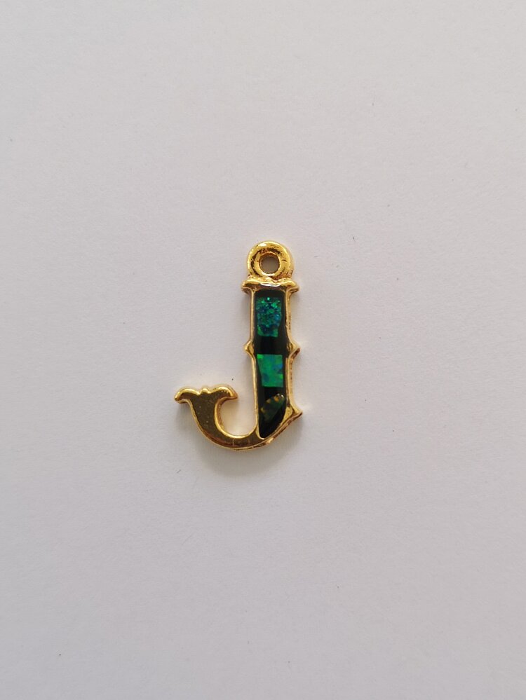Sliced Opal Pendant - Initials