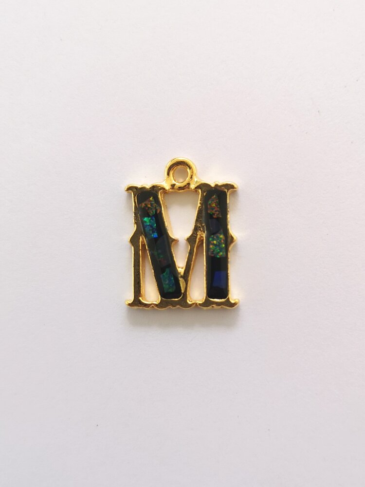 Sliced Opal Pendant - Initials