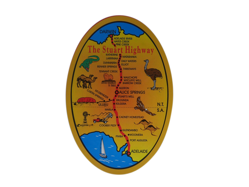 Stuart Highway Oval Sticker - Wilmot Harvey Gifts & Souvenirs