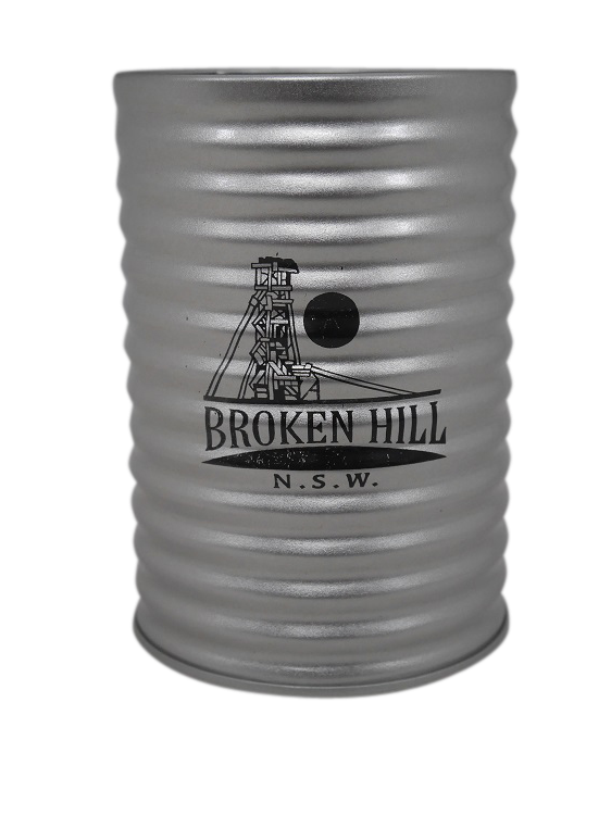 Broken Hill Silver Corrugated Can Cooler - Wilmot Harvey Gifts & Souvenirs